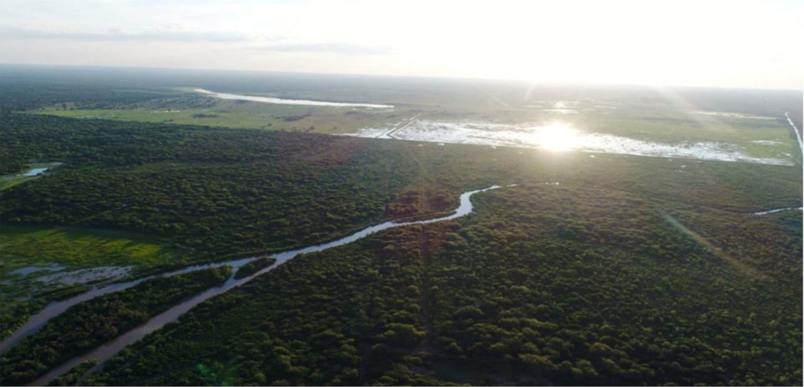 Así se ve el Río Pilcomayo en la zona de Gral. Díaz.
