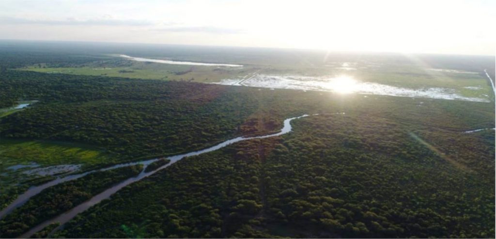 Así se ve el Río Pilcomayo en la zona de Gral. Díaz.